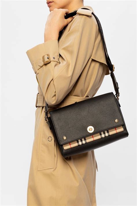 burberry leather & vintage check note crossbody|Burberry .